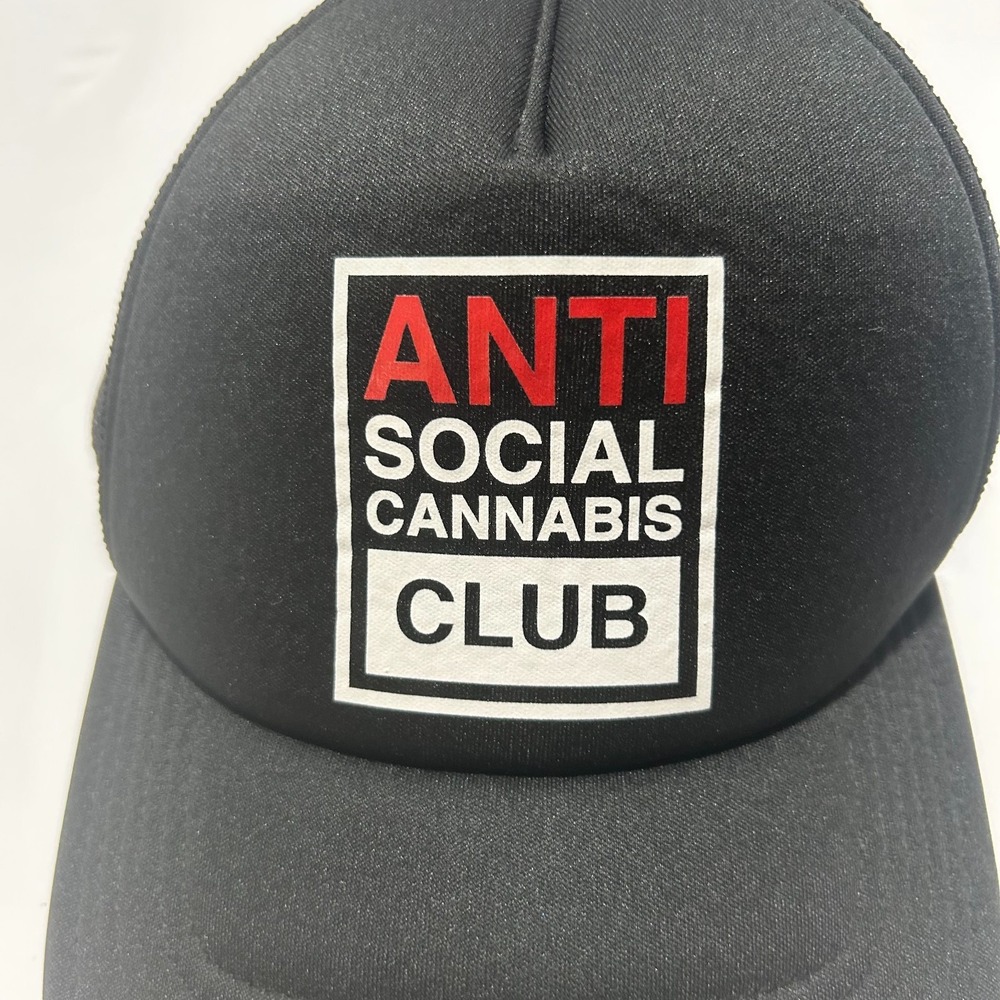 Atlantis Anti Social Cannabis Club Black Trucker Hat Snapback Cap One Size